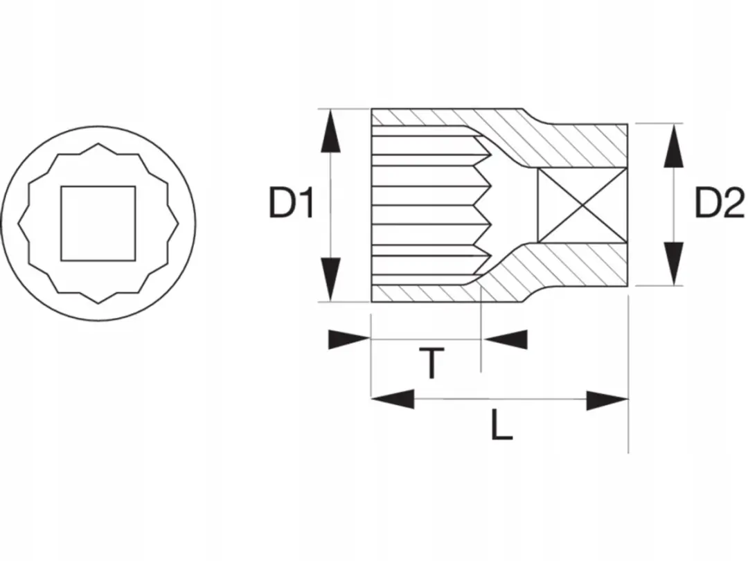 Bahco 12-hoek dop 1/4"-5/16"