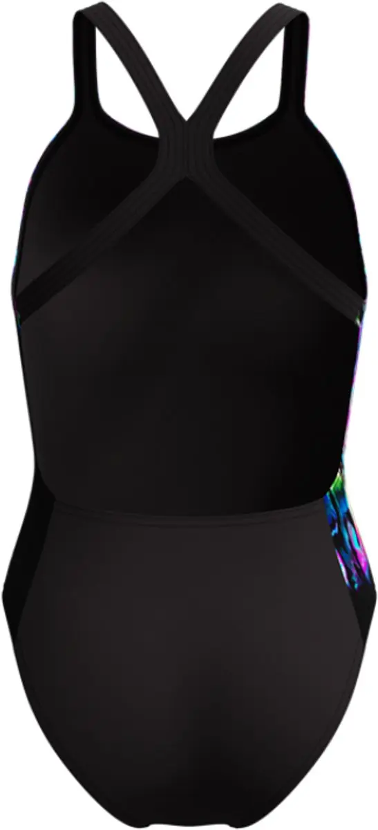 Speedo Dames Badpak Powerback Placement Print - 38 - Zwart/Blauw