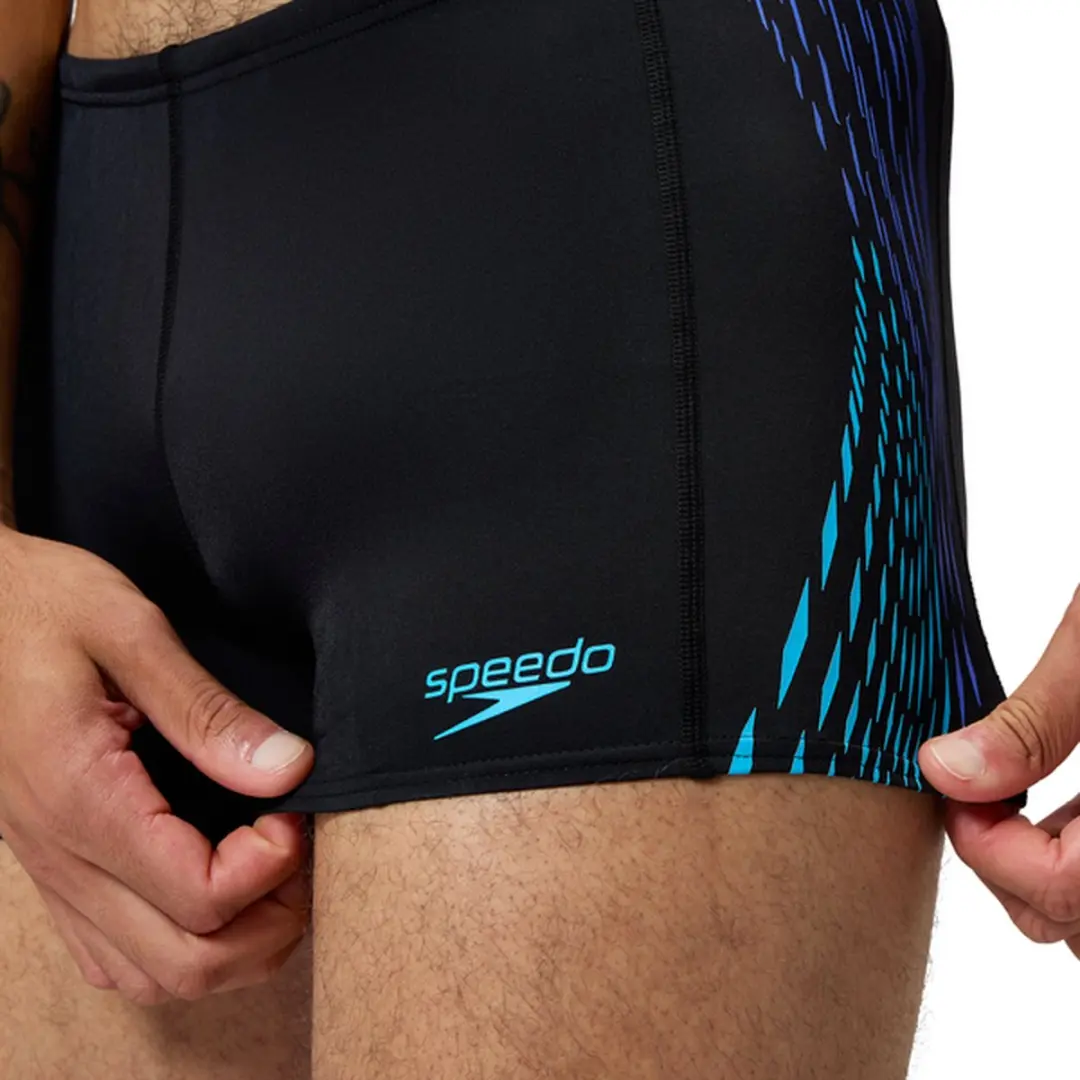 Speedo Tech Panel Aquashort Heren Sportzwembroek - Zwart/Blauw