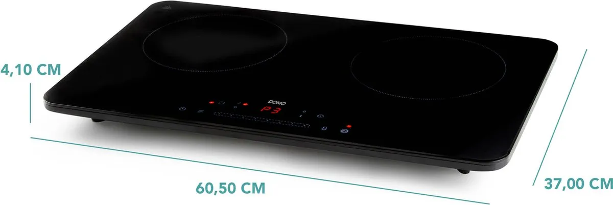 Domo DO333IP Inductie Kookplaat 2 Pits - 3500W - Zwart
