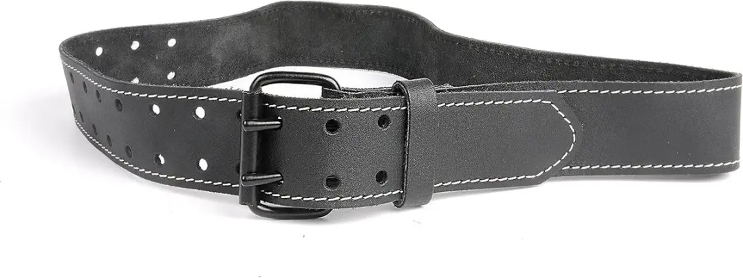 KWB Leren Riem 105cm - Zwart - Witte Stiksels