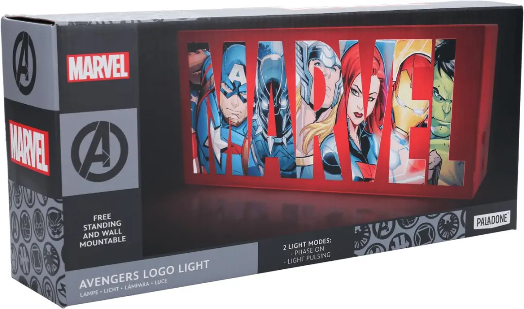 Paladone Marvel Avengers Logo Nachtlamp - 2 Lichtstanden - USB/Batterij