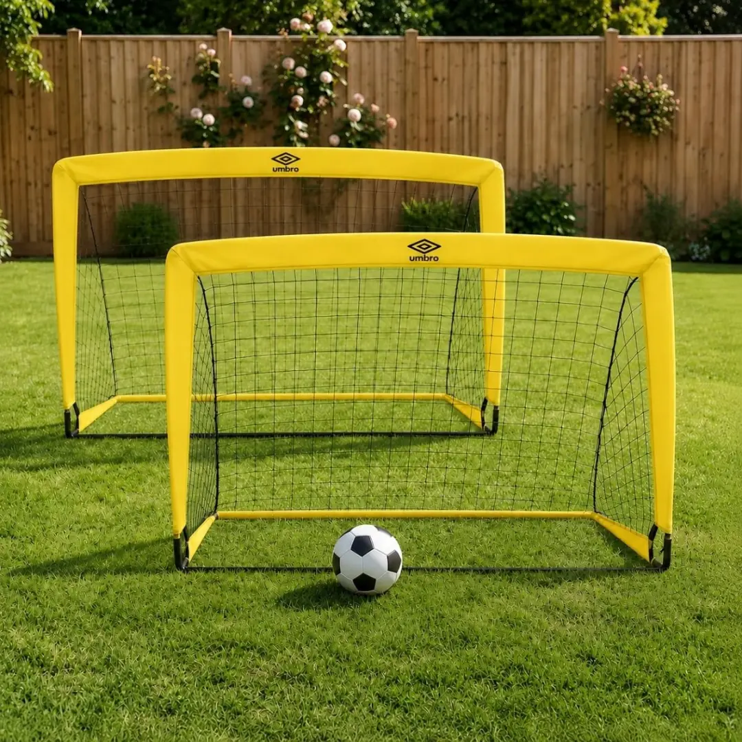 Umbro Pop-Up Voetbaldoel Set 2x - 120x90cm - Geel