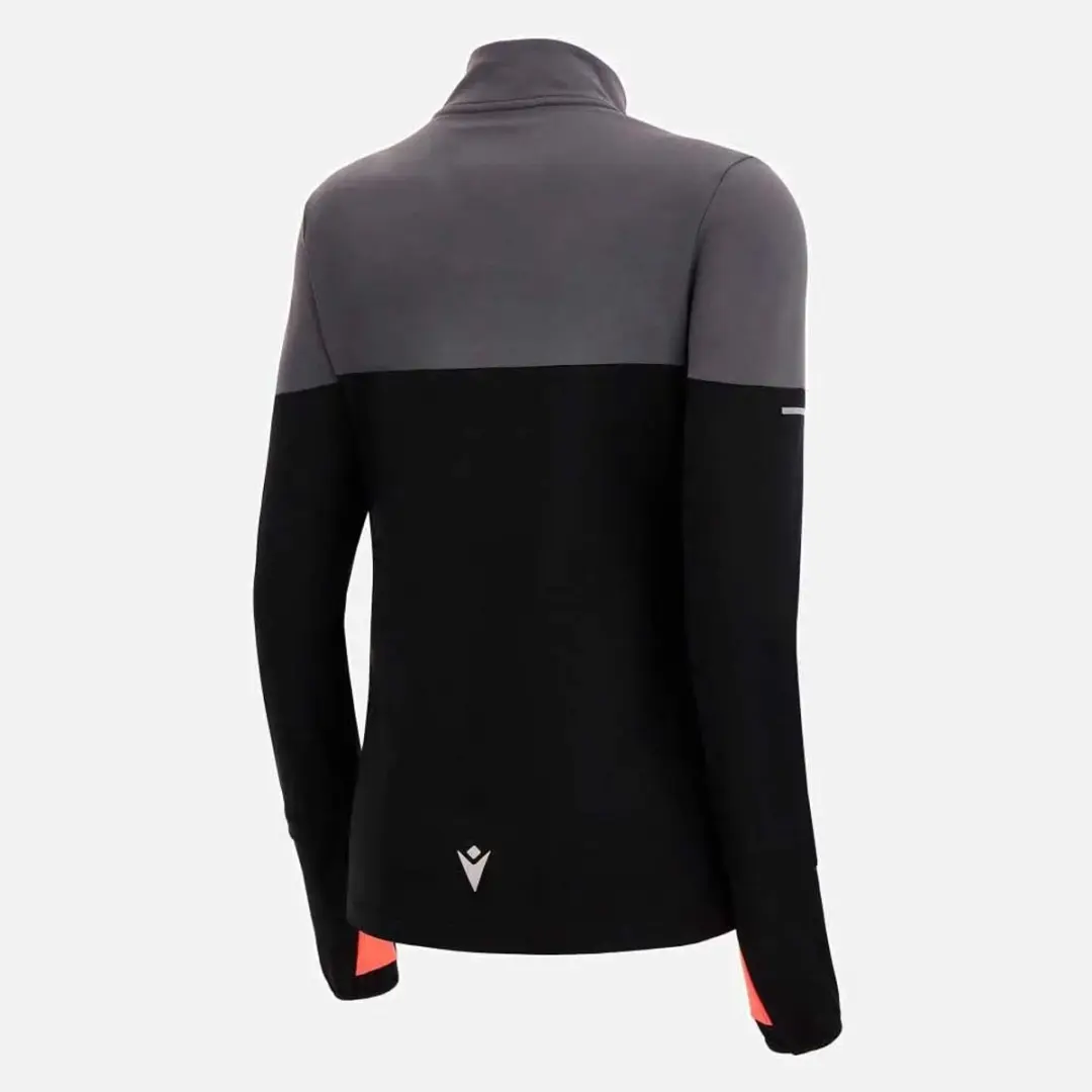 Macron Delia Sweatshirt - Halve Rits - L - Zwart/Grijs