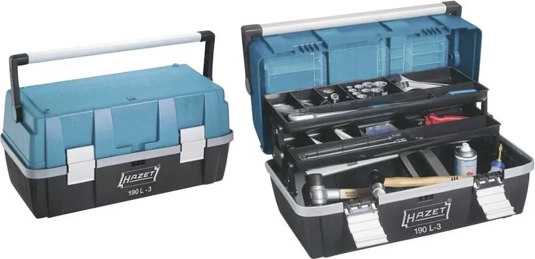 Hazet 190L-3 Gereedschapskist - Zwart/Blauw/Zilver