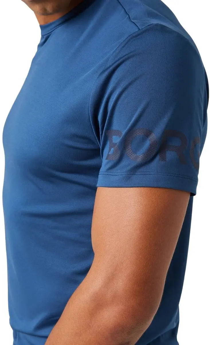 Björn Borg Heren Sportshirt Korte Mouw - Blauw Sargasso Sea - Maat M - afbeelding 6 van 6