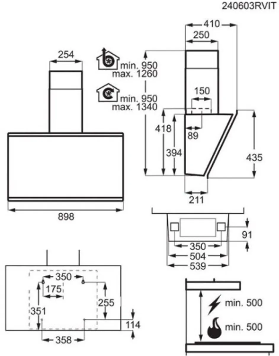 AEG GV77D91SB Wand Afzuigkap 90cm - 445 m³/u