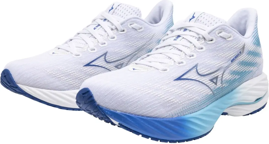 Mizuno Wave Rider 28 Sportschoenen Vrouwen 39 - Wit/Blauw