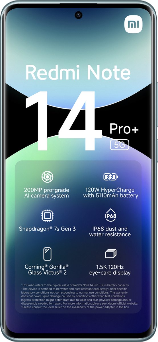 Xiaomi Redmi Note 14 Pro+ - 5G - 12GB/512GB - Frost Blauw