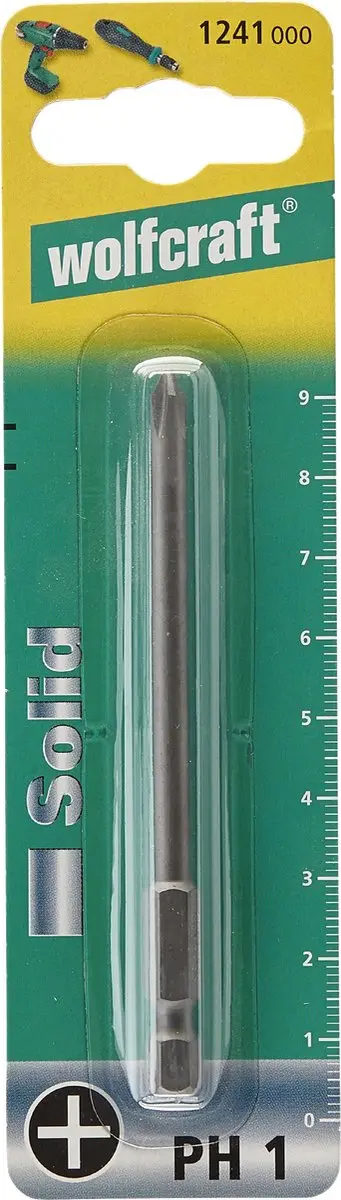 Wolfcraft Kruiskop PH1 Bit 89mm Solid - 1 Stuk