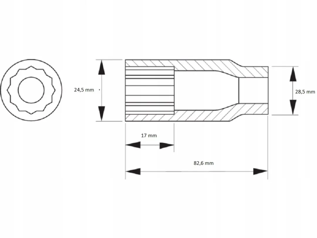 Bahco 12-hoek Dop Verlengd 1/2" 13/16" - 7805DZ-13/16