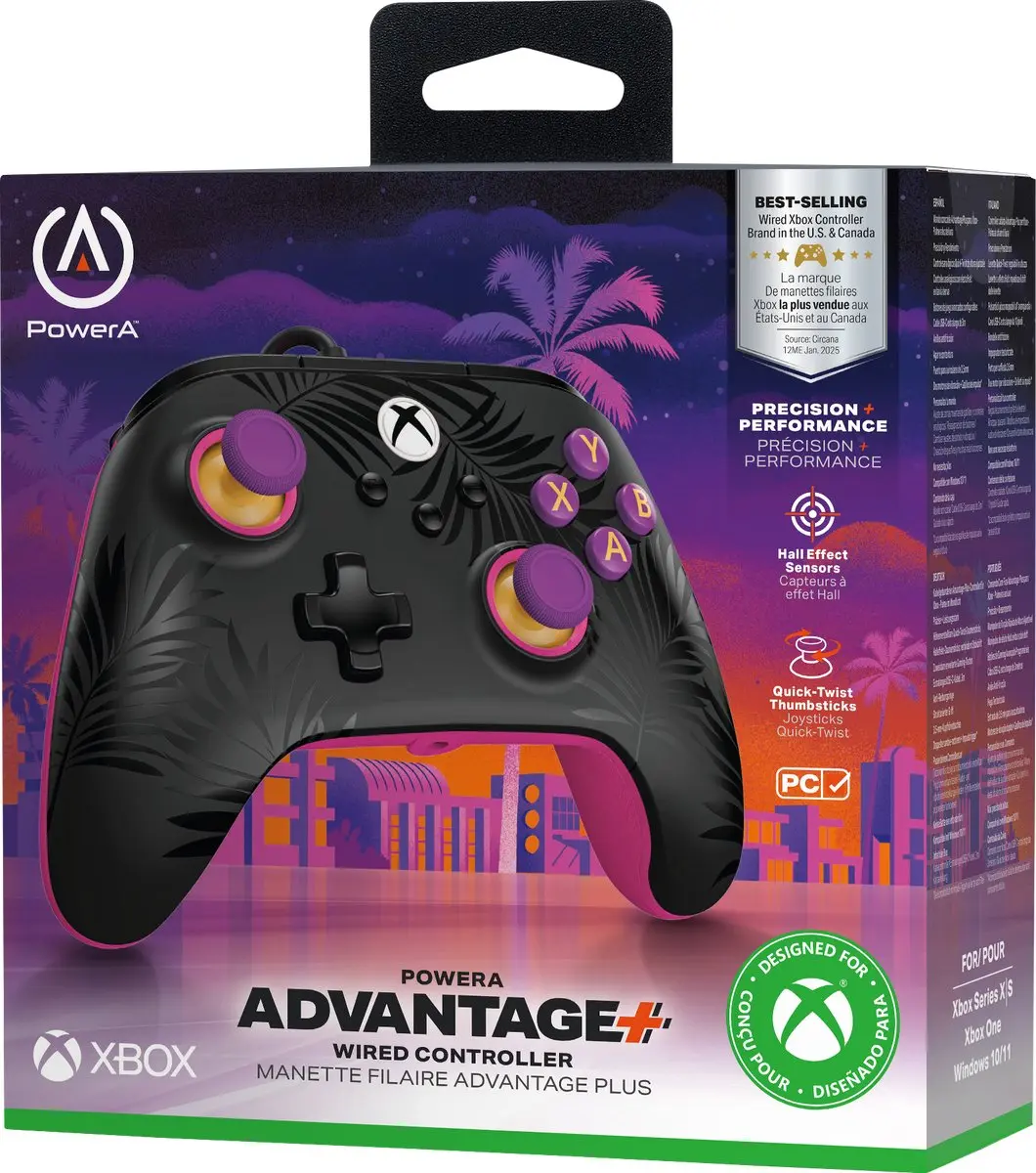 POWERA Advantage Controller XBGP0567 Xbox Series X|S - 16 Knoppen - 3m USB-kabel - Moonlit Palms