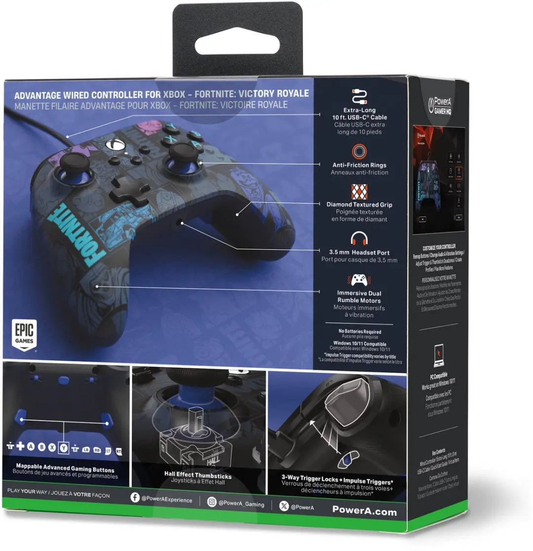 POWERA XBGP0437 Bedrade Controller Xbox Series X|S - 16 Knoppen - 3m Kabel - Zwart/Blauw - afbeelding 6 van 6