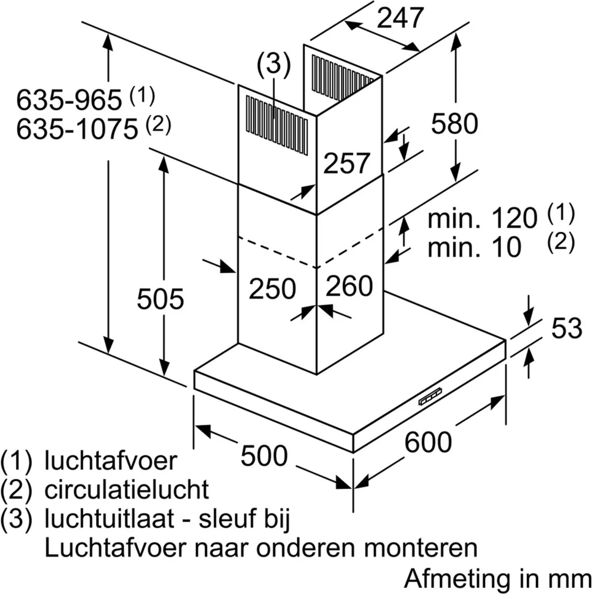 Bosch DWB66BC60 Wandschouw Afzuigkap - 3 standen