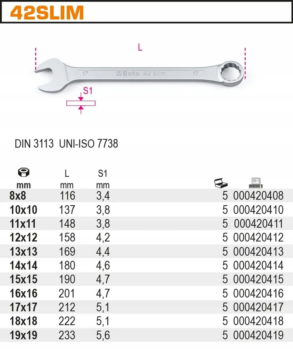 Beta 42SLIM/18 Ringsleutel 18mm