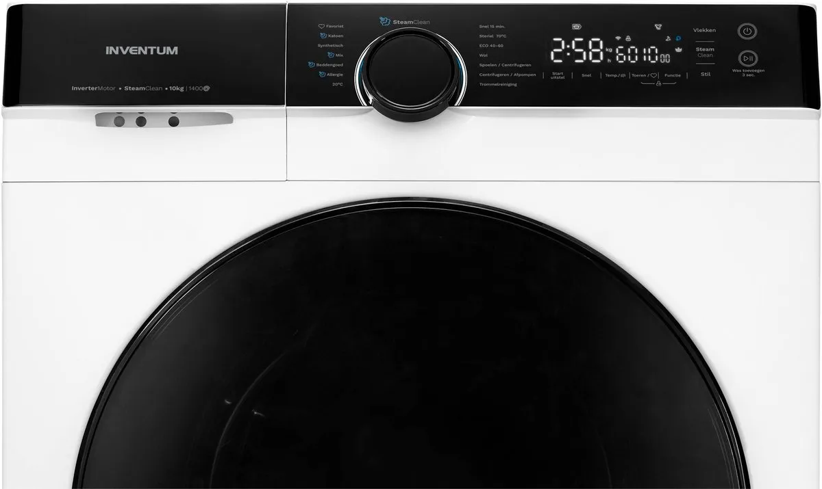 Inventum VWM1010W Wasmachine 10kg - 14 Programma's - Wit/Zwart