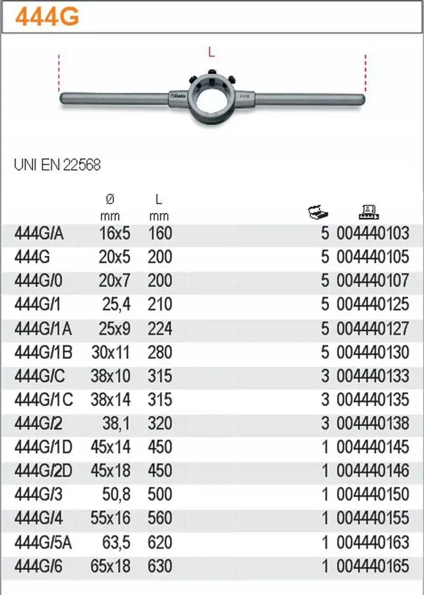 Beta Opname voor Schroefsnijplaten 30x11mm 280mm
