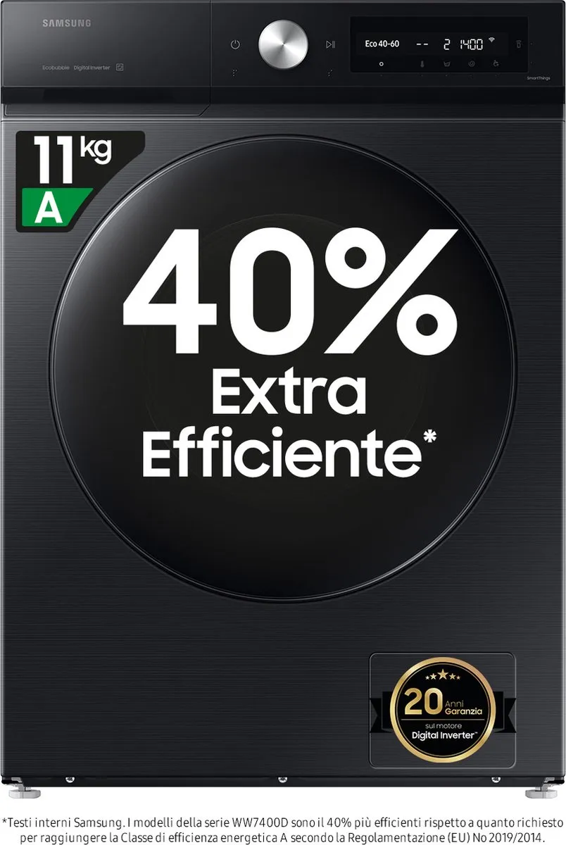 Samsung Bespoke QuickDrive WW11DB8B95GB Wasmachine 11kg - Zwart