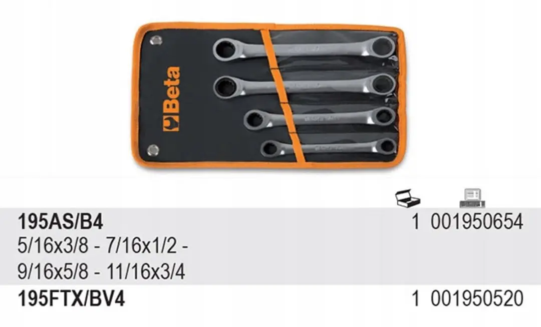 Beta 195AS/B4 Ringratel Sleutels - 4 Stuks