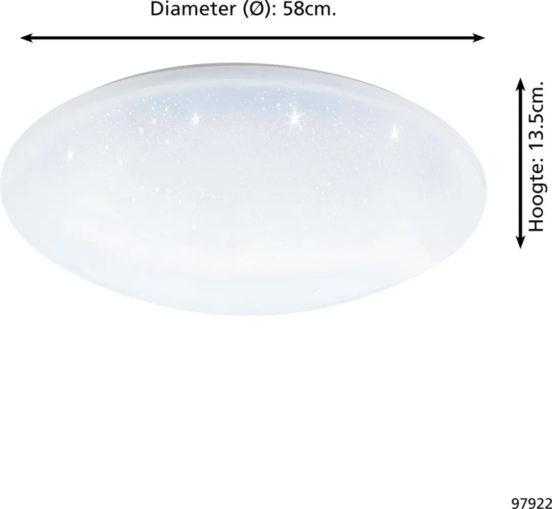 Eglo Connect Totari-C Smart Plafonnière 34W RGB - ø58cm Wit - afbeelding 6 van 6