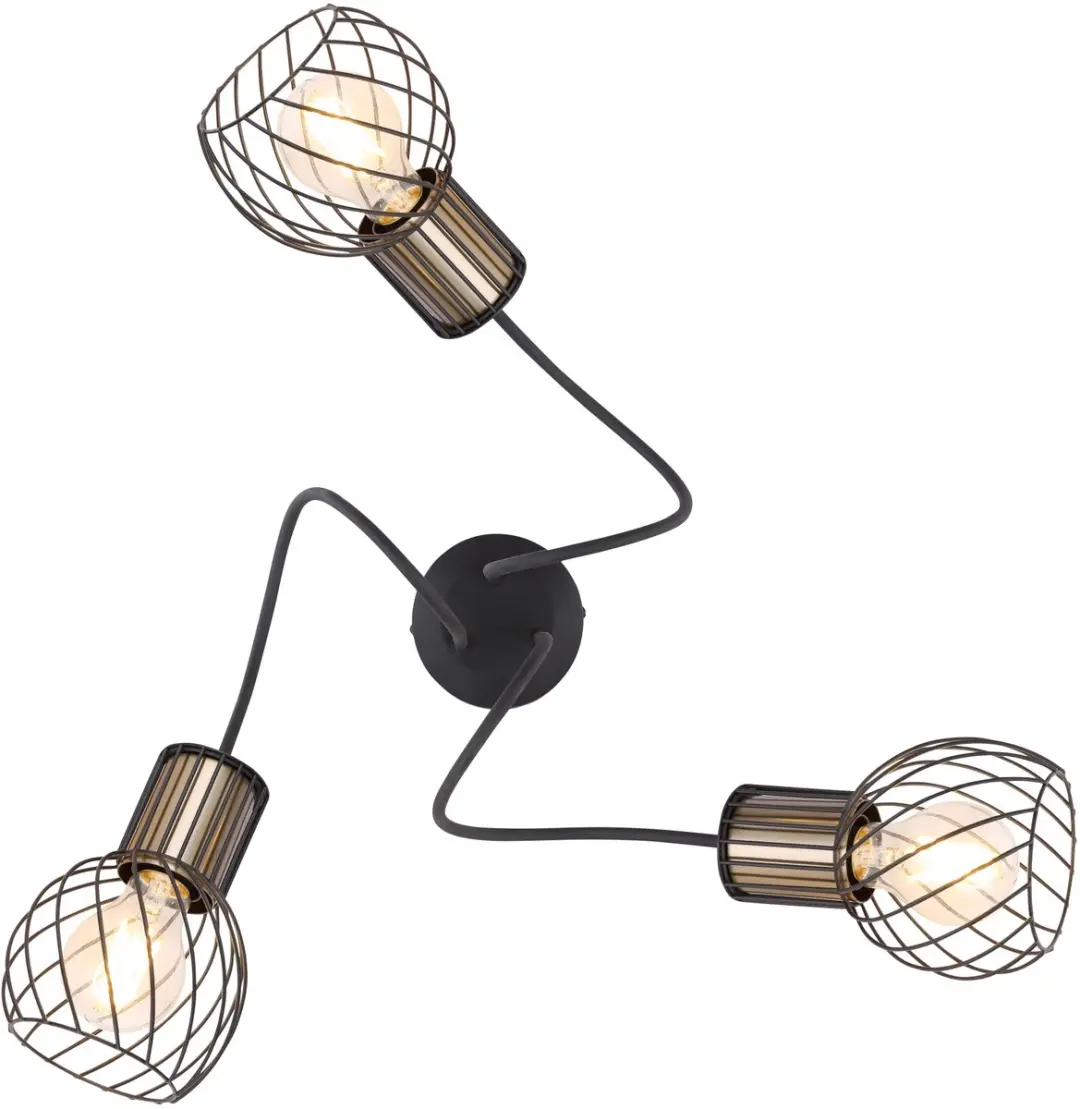 Globo Argusto Plafondlamp Ø60cm - 3x E27 - Zwart