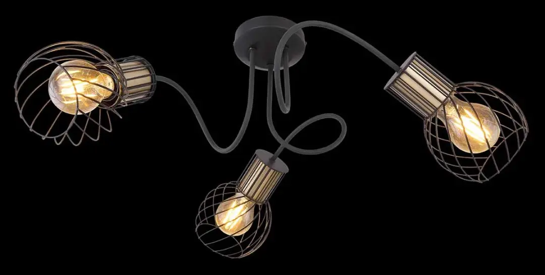 Globo Argusto Plafondlamp Ø60cm - 3x E27 - Zwart