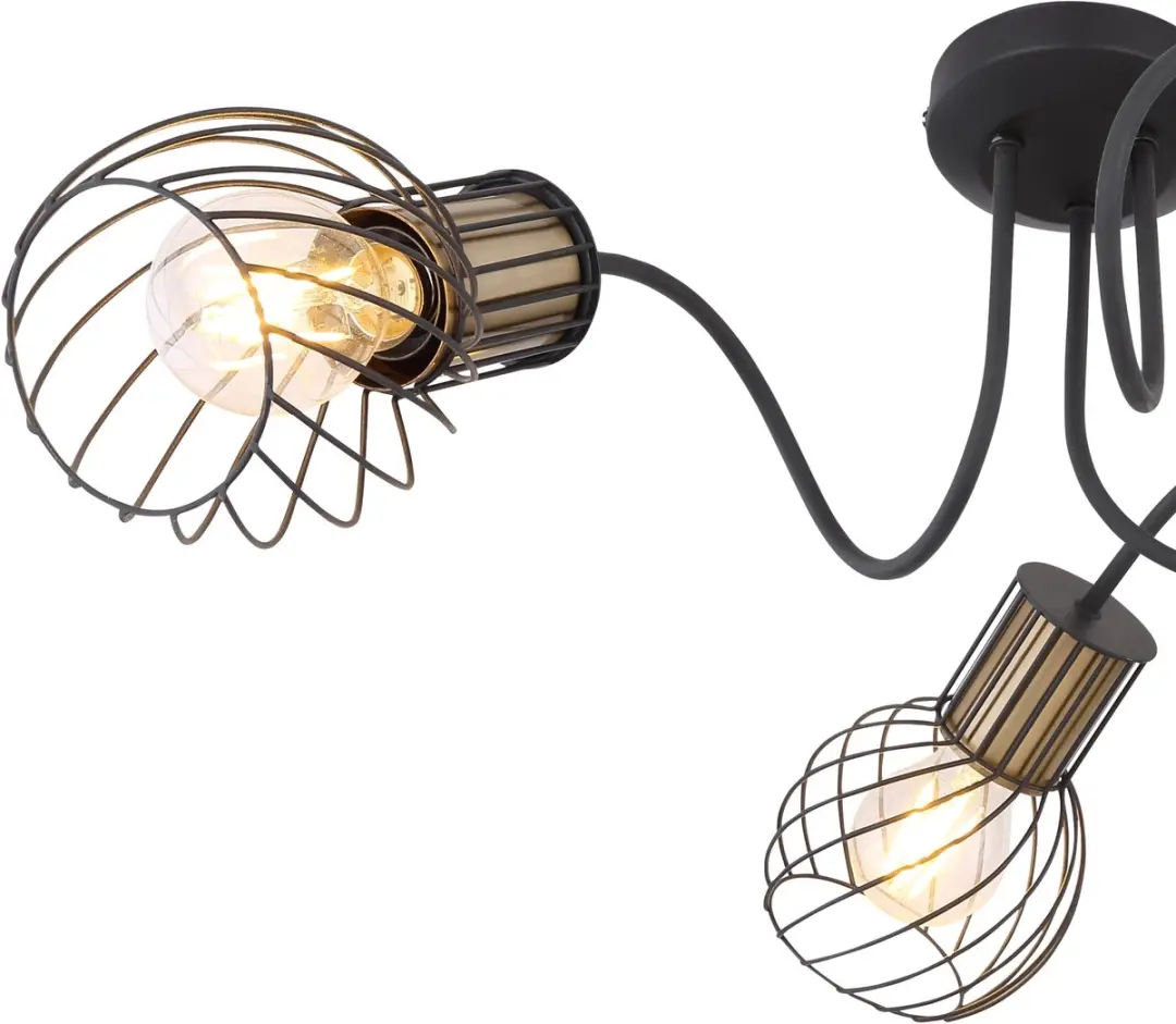Globo Argusto Plafondlamp Ø60cm - 3x E27 - Zwart