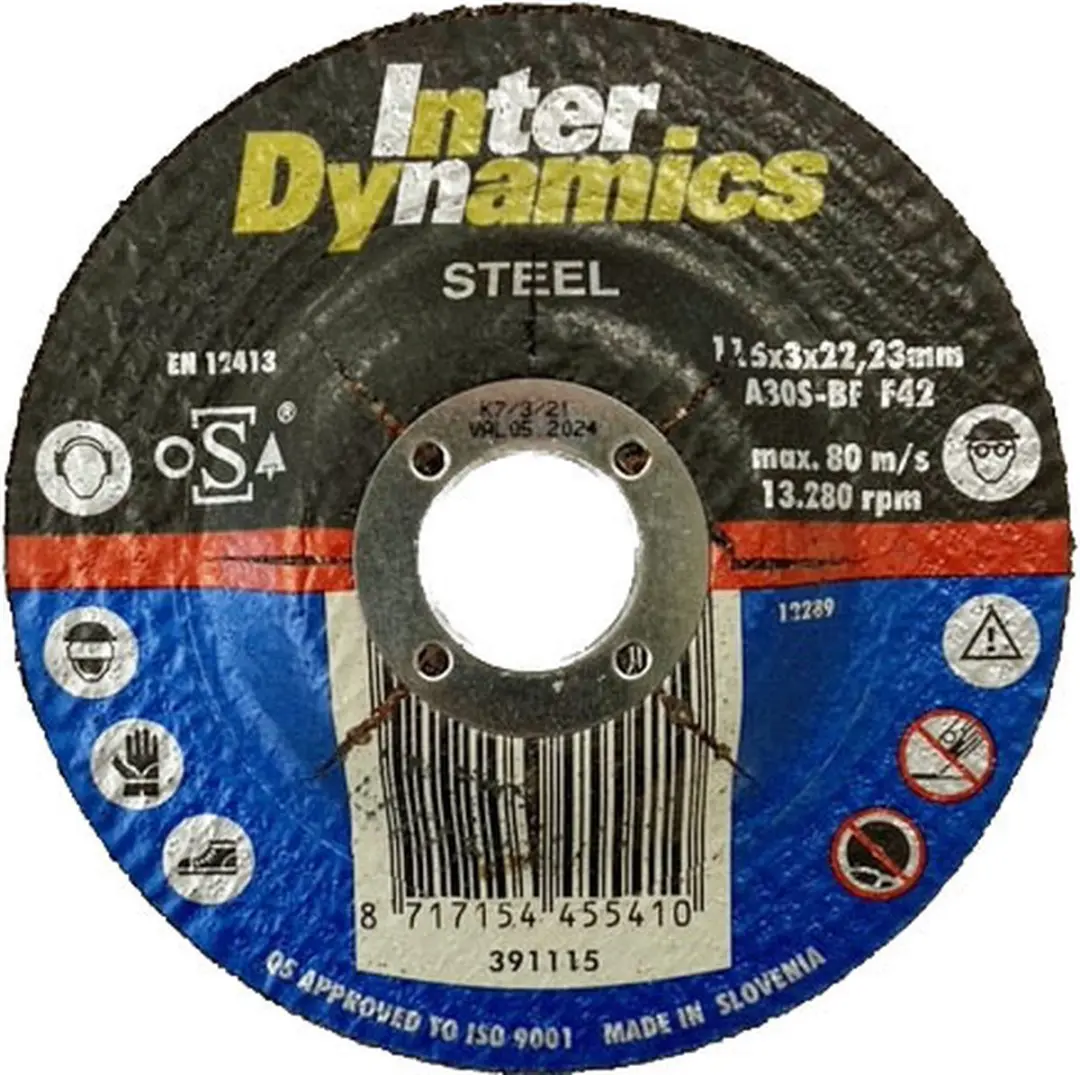 InterDynamics Diamantdoorslijpschijf 391115 115mm - Metaal