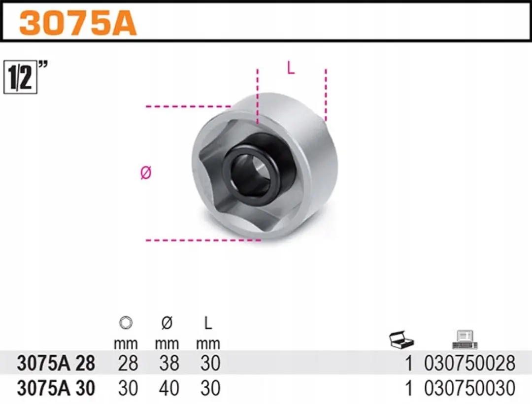 Beta 3075A/30 Dopslagsleutel 30mm 1/2"