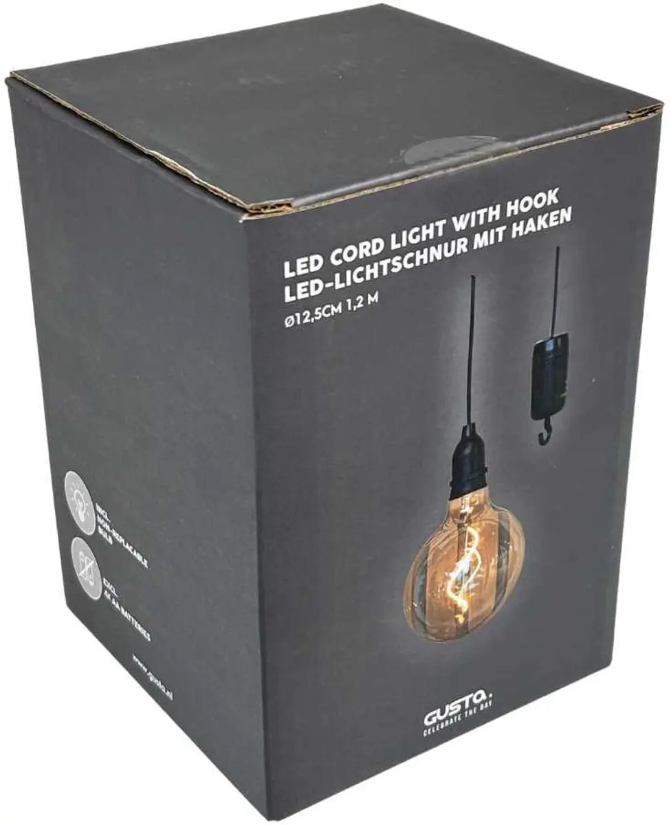 Gusta Snoerlamp LED Tuinlamp - Warm wit - 12.5cm - Op batterijen