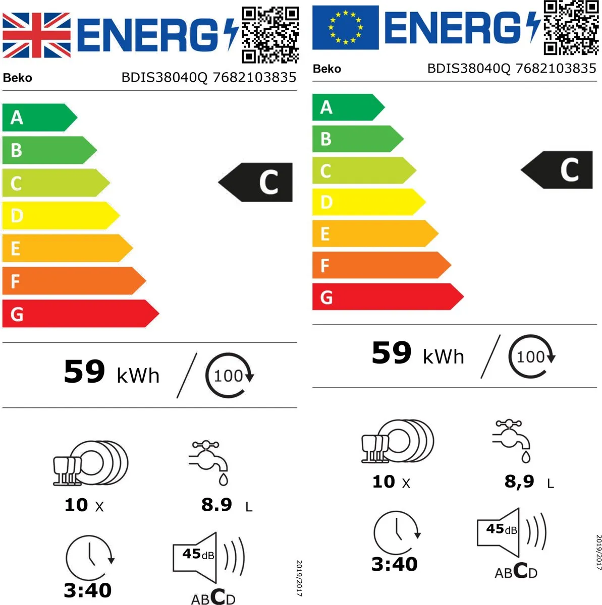 Beko BDIS38040Q Inbouw Vaatwasser 14 Couverts - RVS