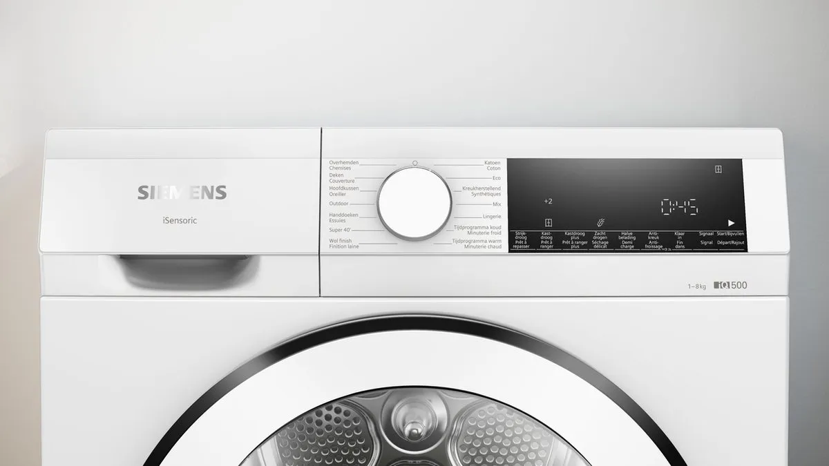 Siemens iQ500 WQ32G10AFG Warmtepompdroger 8 kg - Wit - afbeelding 6 van 6