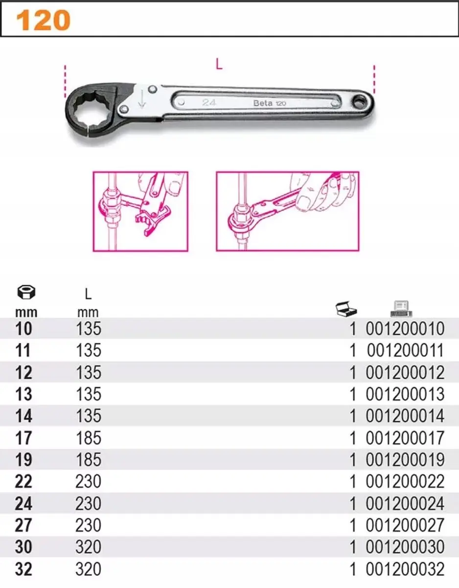 Beta Ringsteeksleutel Set 10-22mm - 6-delig