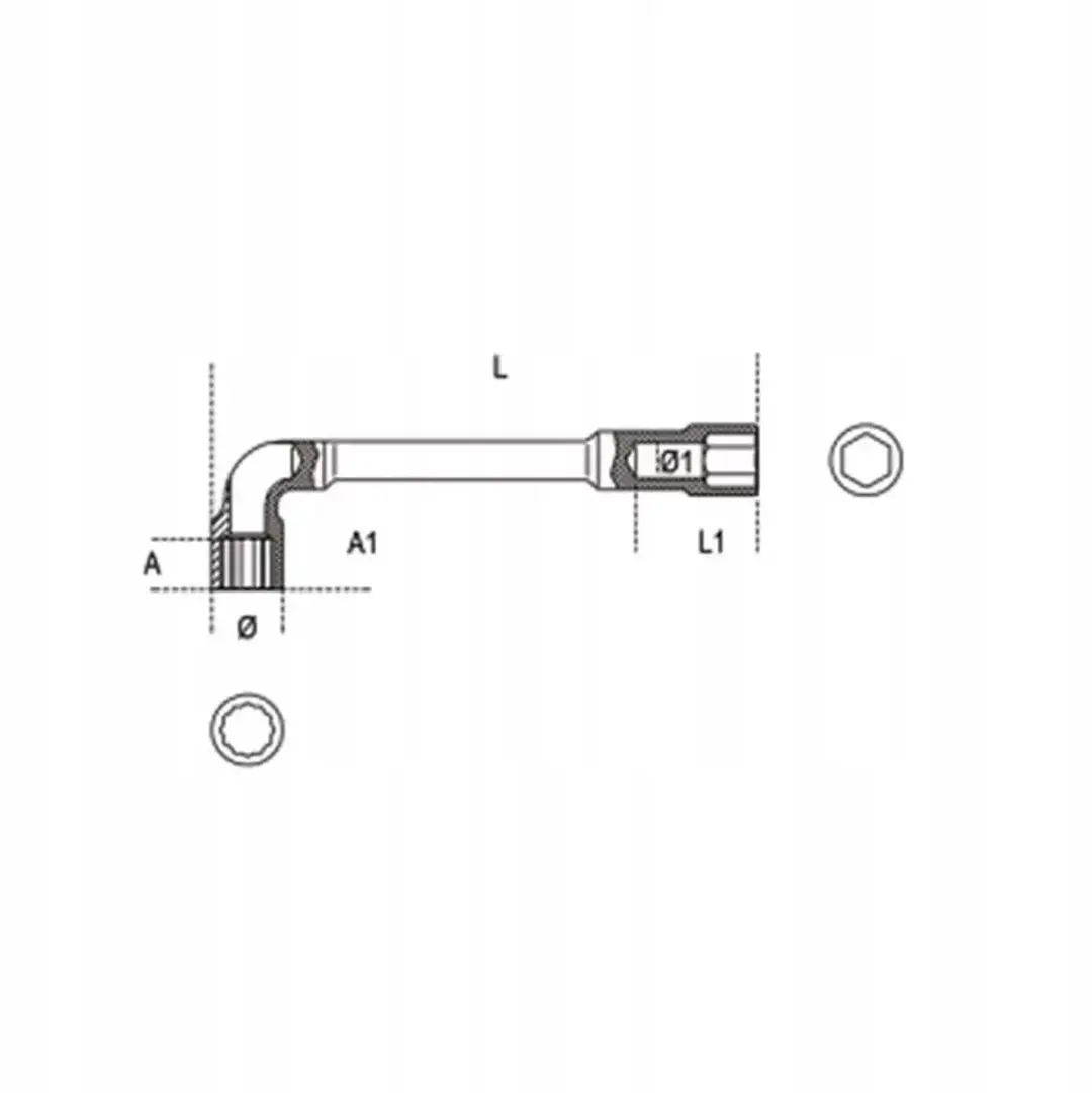 Beta Dubbelzijdige Dopsleutel 19x19mm Hoekmodel