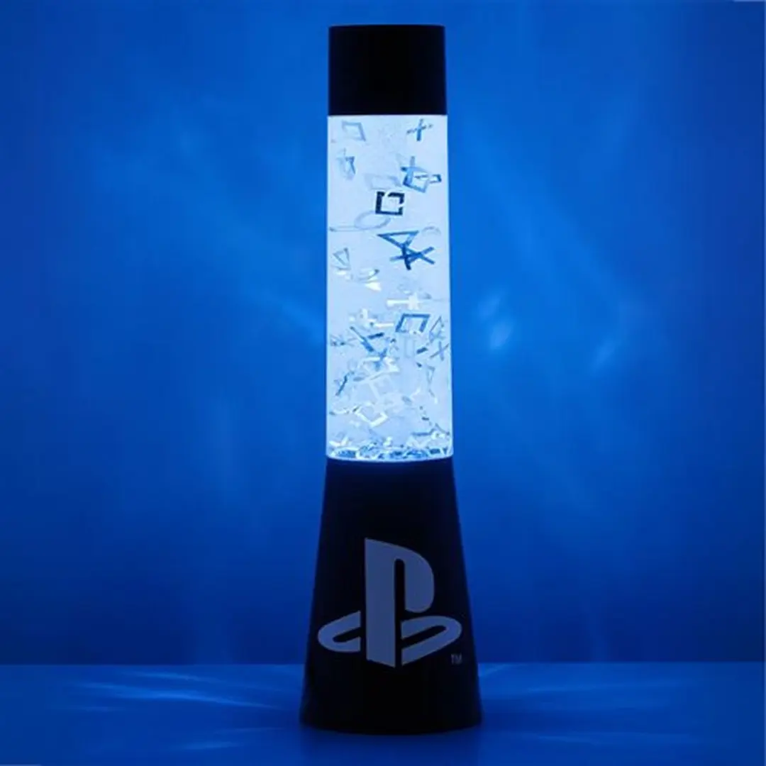 Paladone PlayStation Glitter Liquid Flow Lamp - Blauw - Zwart