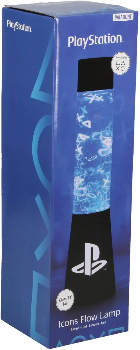 Paladone PlayStation Glitter Liquid Flow Lamp - Blauw - Zwart