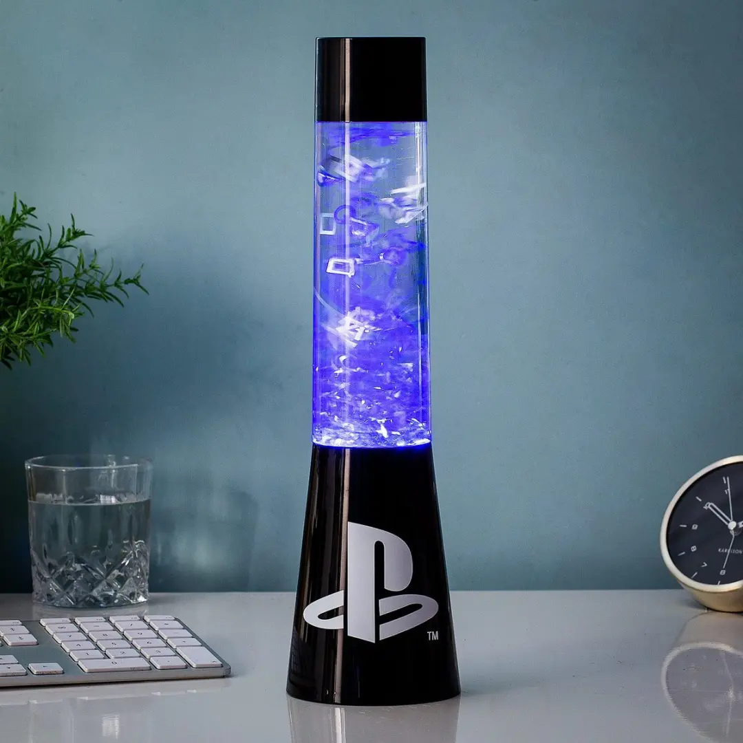 Paladone PlayStation Glitter Liquid Flow Lamp - Blauw - Zwart