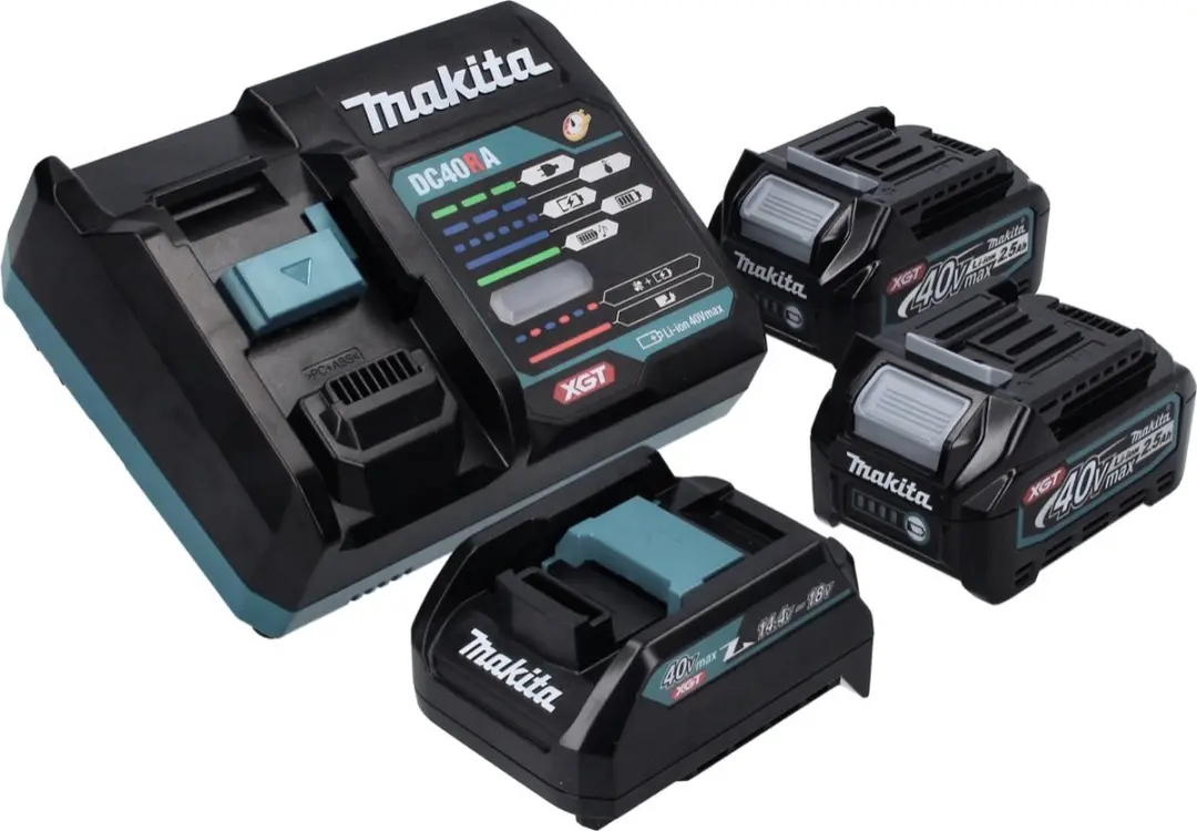 Makita Power Source Kit 40V max - 2x BL4025 2,5Ah + DC40RA Snellader + ADP10 XGT-adapter