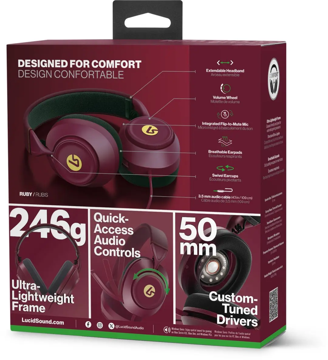 POWERA LS10X Gen 2 Bedrade Gamingheadset Xbox - Donkerrood