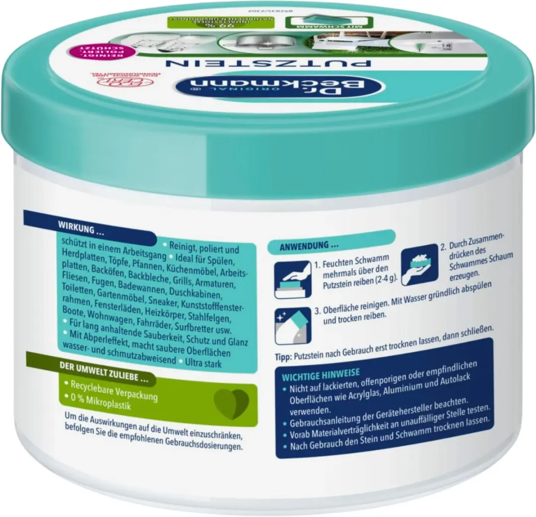 Dr. Beckmann Universele Reinigingspasta 550g - met spons - afbeelding 2 van 4