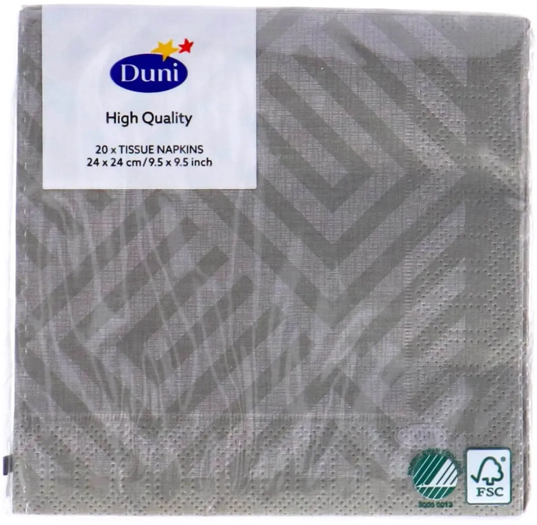 Duni Servetten Mosaic Granite Grey 24x24cm