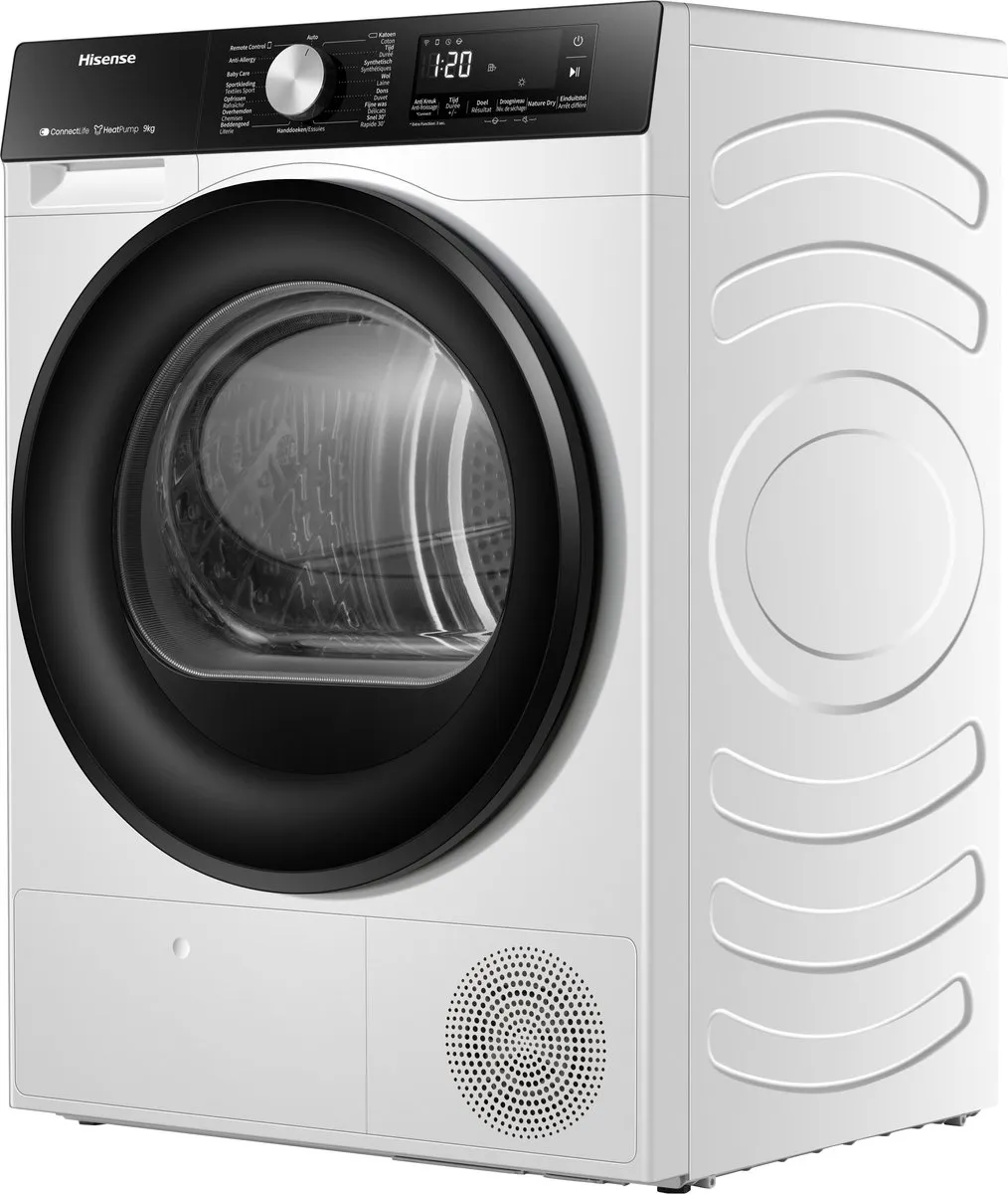 Hisense 3S Serie DH3S902BW3 Warmtepompdroger 9kg - Wit