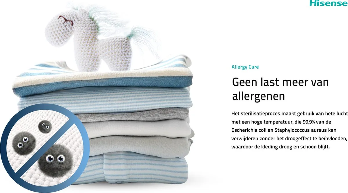 Hisense 3S Serie DH3S902BW3 Warmtepompdroger 9kg - Wit - afbeelding 6 van 6