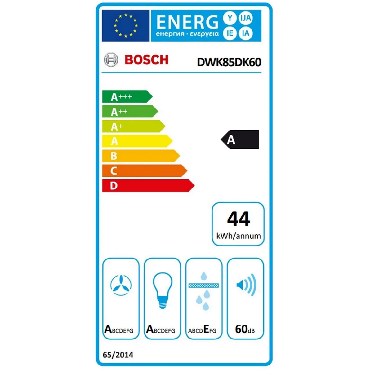 Bosch DWK85DK60 Serie 2 Wandafzuigkap 80cm - 430m³/u - Zwart - afbeelding 6 van 6