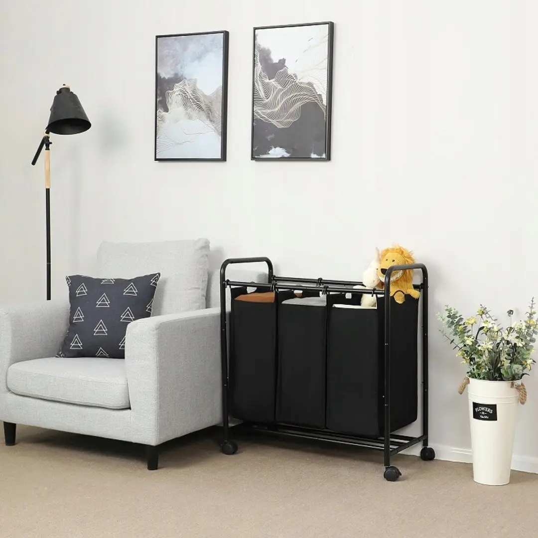 Songmics Mobiele Wasbox 117L - 3 Compartimenten