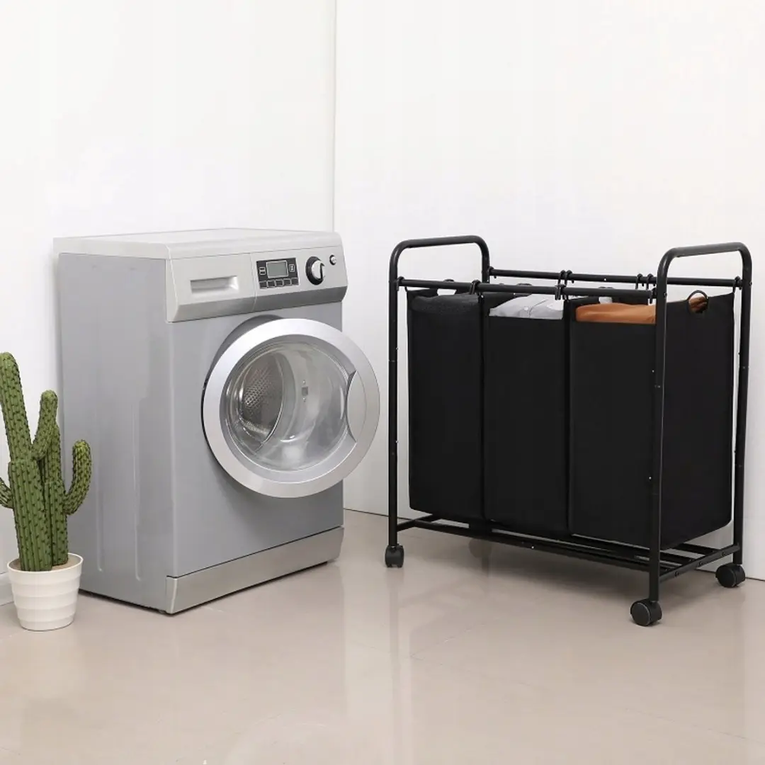 Songmics Mobiele Wasbox 117L - 3 Compartimenten