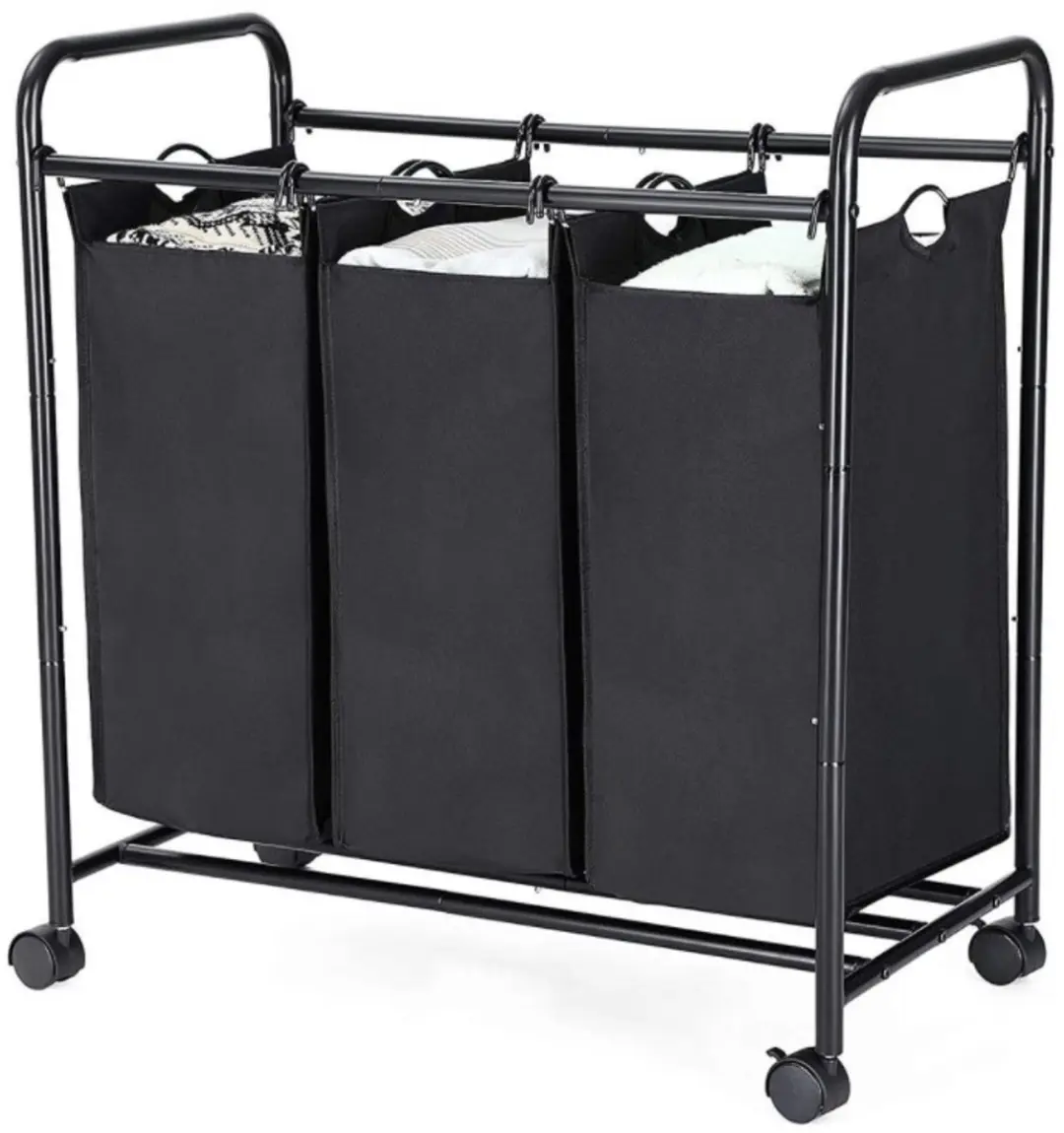 Songmics Mobiele Wasbox 117L - 3 Compartimenten