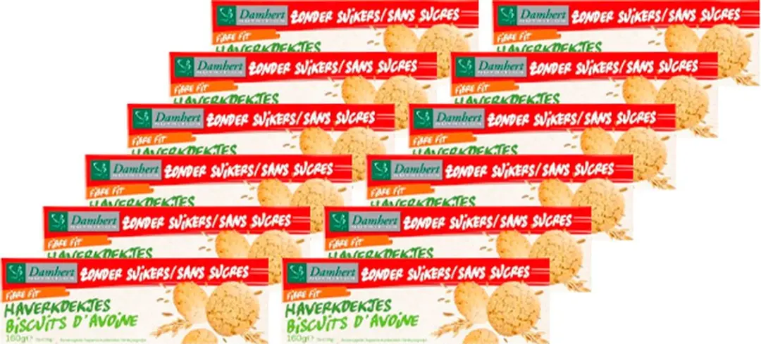 Damhert Zonder Suikers Haverkoekjes 12x160g