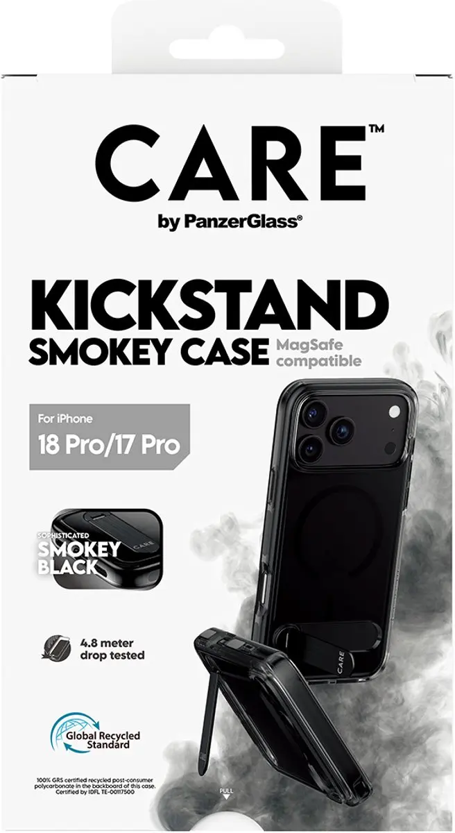 Apple iPhone 18 Pro Case Smokey Black - Transparant - Magsafe Kickstand