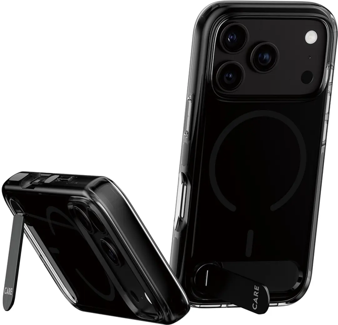 Apple iPhone 18 Pro Case Smokey Black - Transparant - Magsafe Kickstand
